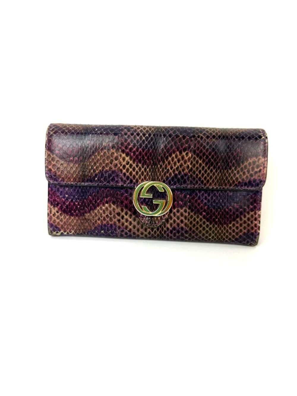 Gucci Snakeskin Leather Long Wallet